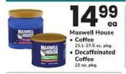 Safeway Maxwell House Coffee offer