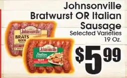 Supremo Foods Inc Johnsonville Bratwurst OR Italian Sausage offer