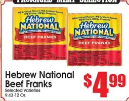 Supremo Foods Inc Hebrew National Beef Franks offer