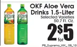Supremo Foods Inc OKF Aloe Vera Drinks 1.5-Liter offer