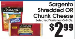 Supremo Foods Inc Sargento Shredded OR Chunk Cheese offer