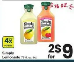 Safeway Simply Lemonade offer