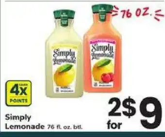 Safeway Simply Lemonade offer