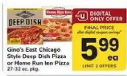 Safeway Gino's East Chicago Style Deep Dish Pizza or Home Run Inn Pizza offer