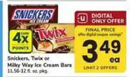 Safeway Snickers, Twix or Milky Way Ice Cream Bars offer