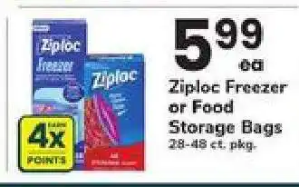 Safeway Ziploc Freezer or Food Storage Bags offer