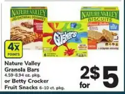 Safeway Nature Valley Granola Bars or Betty Crocker Fruit Snacks offer