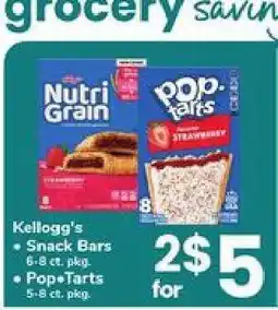 Safeway Kellogg's Snack Bars & Pop-Tarts offer