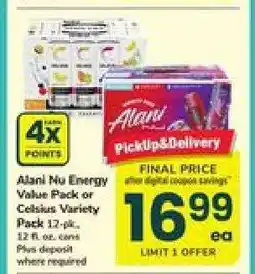Safeway Alani Nu Energy Value Pack or Celsius Variety Pack offer