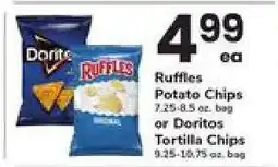 Safeway Ruffles Potato Chips or Doritos Tortilla Chips offer