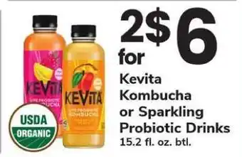 Safeway Kevita Kombucha or Sparkling Probiotic Drinks offer