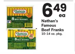 Safeway Nathan's Famous Beef Franks offer
