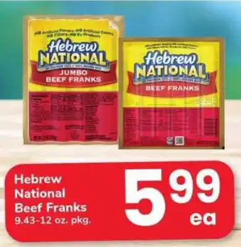 Safeway Hebrew National Beef Franks offer