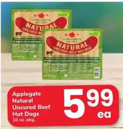 Safeway Applegate Natural Uncured Beef Hot Dogs offer