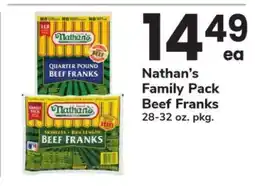Safeway Nathan’s Family Pack Beef Franks offer