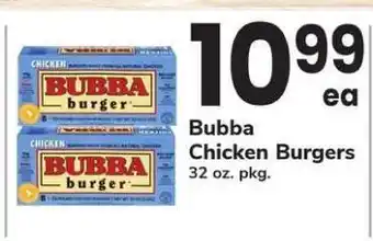 Safeway Bubba Chicken Burgers offer