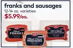Safeway franks and sausages offer