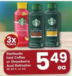 Safeway Starbucks Iced Coffee or Strawberry Acai Refresher offer