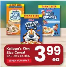 Safeway Kellogg’s King Size Cereal offer
