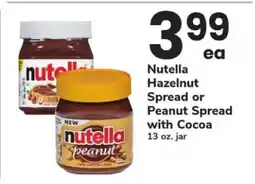 Safeway Nutella Hazelnut Spread or Peanut Spread with Cocoa offer