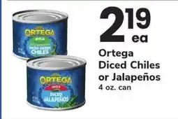Safeway Ortega Diced Chiles or Jalapeños offer