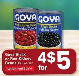 Safeway Goya Black or Red Kidney Beans offer