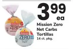 Safeway Mission Zero Net Carbs Tortillas offer