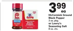 Safeway McCormick Ground Black Pepper or Lawry's Seasoning Salt offer
