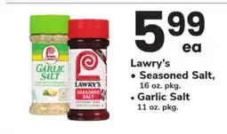 Safeway Lawry's Seasoned Salt / Garlic Salt offer