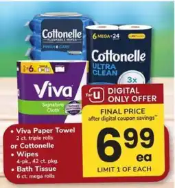 Safeway Viva Paper Towel or Cottonelle Wipes or Bath Tissue offer