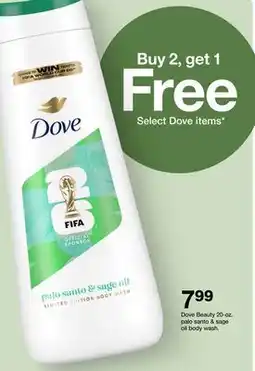 Target Dove Beauty 20-oz. palo santo & sage oil body wash offer