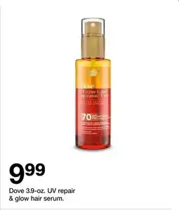 Target Dove 3.9-oz. UV repair & glow hair serum offer