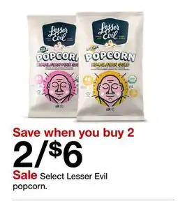 Target Select Lesser Evil popcorn offer
