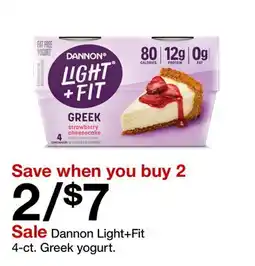 Target Dannon Light+Fit 4-ct. Greek yogurt offer