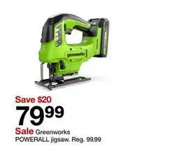 Target Greenworks POWERALL jigsaw offer