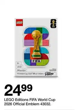 Target LEGO Editions FIFA World Cup 2026 Official Emblem 43032 offer