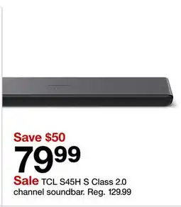 Target TCL S45H S Class 2.0 channel soundbar offer