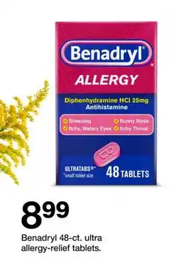 Target Benadryl 48 ct ultra allergy-relief tablets offer