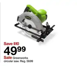 Target Greenworks circular saw offer