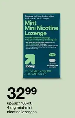 Target up & up 108 ct. 4 mg mint mini nicotine lozenges offer