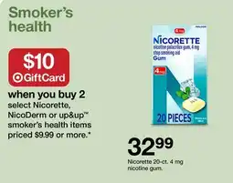Target Nicorette 20-ct. 4 mg nicotine gum offer