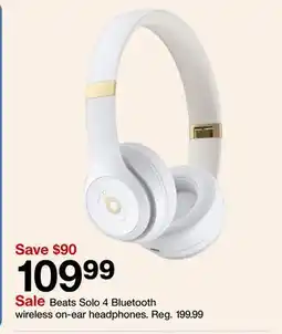 Target Beats Solo 4 Bluetooth wireless on-ear headphones offer