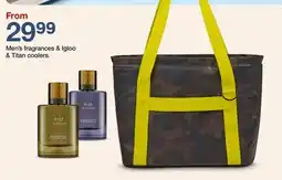 Target Men's fragrances & Igloo & Titan coolers offer