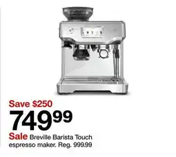 Target Breville Barista Touch espresso maker offer