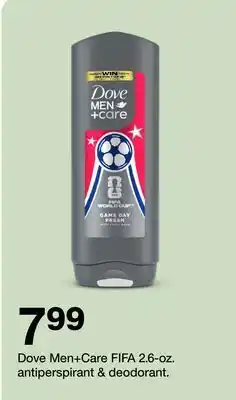 Target Dove Men+Care FIFA 2.6-oz. antiperspirant & deodorant offer
