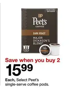 Target Select Peet's single-serve coffee pods offer