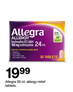 Target Allegra 30-ct. allergy-relief tablets offer
