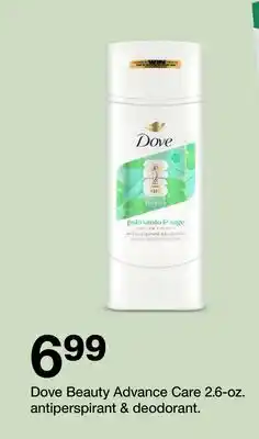 Target Dove Beauty Advance Care 2.6-oz. antiperspirant & deodorant offer
