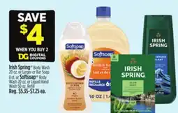 Dollar General Irish Spring Body Wash or Larger or Bar Soap or Softsoap Body Wash or Liquid Hand Wash offer