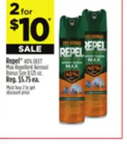 Dollar General Repel 40% DEET Max Repellent Aerosol Bonus Size offer